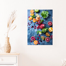 Plakat Kompozycja z przekrojonych owoców