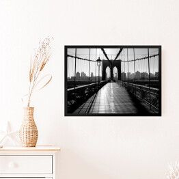 Obraz w ramie Most Brookliński, Manhattan, Nowy Jork, USA
