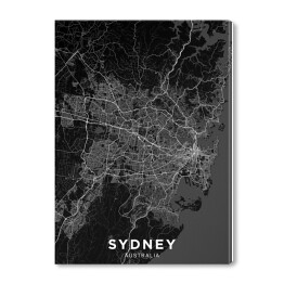 Obraz na płótnie Mapy miast świata - Sydney - czarno biała