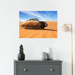 Plakat samoprzylepny Amerykański samochód terenowy na pustyni