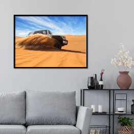 Plakat w ramie Amerykański samochód terenowy na pustyni