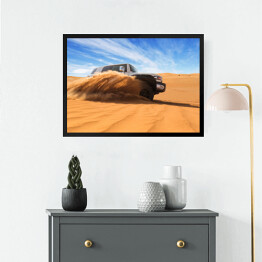 Obraz w ramie Amerykański samochód terenowy na pustyni