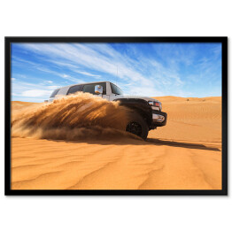 Plakat w ramie Amerykański samochód terenowy na pustyni