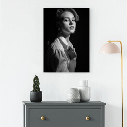 Obraz klasyczny Kobieta retro fotografia czarno biała 