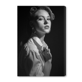 Obraz na płótnie Kobieta retro fotografia czarno biała 