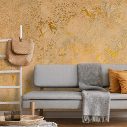 Fototapeta Ściana w kolorze cielistym ze złotymi lśniącymi zdobieniami
