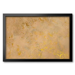 Obraz w ramie Ściana w kolorze cielistym ze złotymi lśniącymi zdobieniami