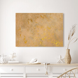 Obraz na płótnie Ściana w kolorze cielistym ze złotymi lśniącymi zdobieniami