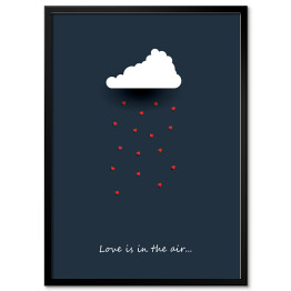 Ilustracja z napisem - "Love is in the air..."