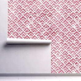 Tapeta samoprzylepna w rolce Różowy i biały spójny wzór w stylu grunge. Vintage wydruk dla tekstyliów. Ilustracja wektorowa.