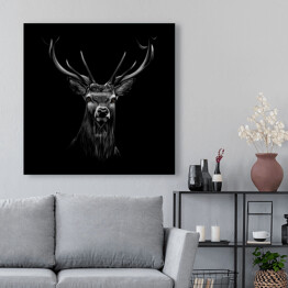  Portret jelenia na czarnym tle