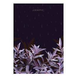 Plakat Tropikalna pastelowa roślina na ciemnym tle