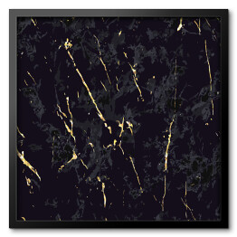 Obraz w ramie Szaro czarna ściana ze złotymi wzorami