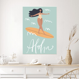 Plakat Ilustracja z napisem - "Aloha"