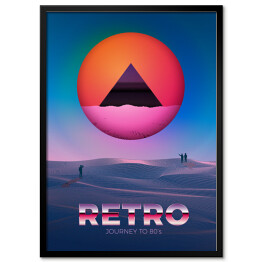 Plakat w ramie Retro ilustracja w stylu vaporwave