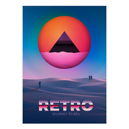 Plakat samoprzylepny Retro ilustracja w stylu vaporwave