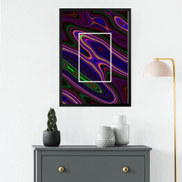 Obraz w ramie Rozlane płyny w czarnym i fioletowym kolorze