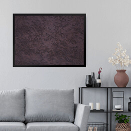 Obraz w ramie Chropowata ściana w jednym ciemnym kolorze