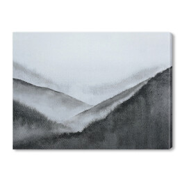 Obraz na płótnie Akwarela - las we mgle w odcieniach szarości