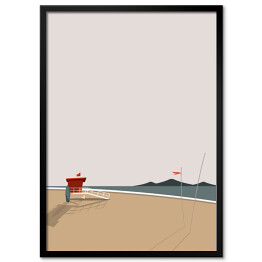 Plakat w ramie Plaża latem - pocztówka z wakacji