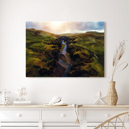 Obraz na płótnie Rzeka w dolinie, Islandia