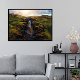 Plakat w ramie Rzeka w dolinie, Islandia