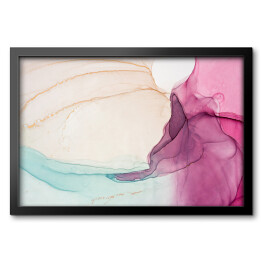 Obraz w ramie Kolorowa akwarela - krople atramentu w płynie