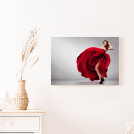 Obraz na płótnie Piękna kobieta w czerwonej sukni