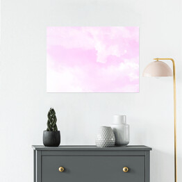 Plakat samoprzylepny Pastelowe niebo - różowa abstrakcja ombre