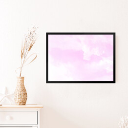 Obraz w ramie Pastelowe niebo - różowa abstrakcja ombre