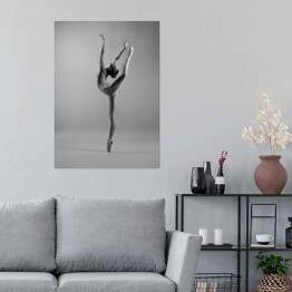 Plakat samoprzylepny Ballerina w butach pointe taniec w studio