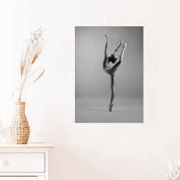 Plakat samoprzylepny Ballerina w butach pointe taniec w studio