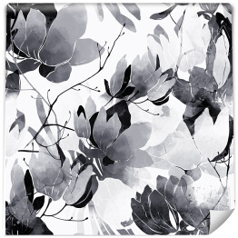 Tapeta samoprzylepna w rolce monochromatyczny kwiatowy wiosna abstrakcyjny rustykalny spójny wzór kwiatów i liści. cyfrowy ręcznie rysowany obraz z
