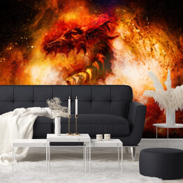 Fototapeta winylowa zmywalna Cosmic dragon in space, cosmic abstract background