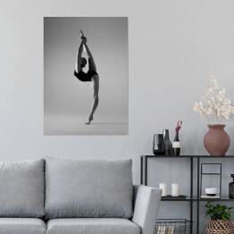 Plakat samoprzylepny Beautifull elastyczne blondynka dziewczyna pozowanie. Gimnastyka. 