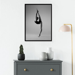 Plakat w ramie Beautifull elastyczne blondynka dziewczyna pozowanie. Gimnastyka. 