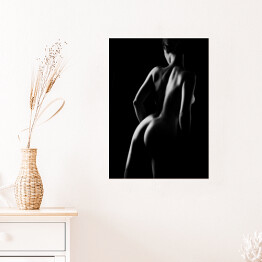 Plakat samoprzylepny Czarno-biała nagość - kobieta