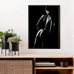Obraz w ramie Czarno-biała nagość - kobieta