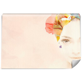 Fototapeta winylowa zmywalna Akwarela abstrakcyjny portret dziewczyny. Modne tło...