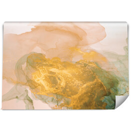 Fototapeta samoprzylepna Atrament w złotym kolorze rozpuszczający się w płynie