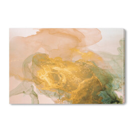 Obraz na płótnie Atrament w złotym kolorze rozpuszczający się w płynie