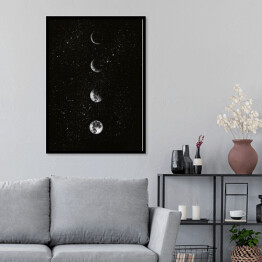 Plakat w ramie Fazy księżyca na niebie nocą