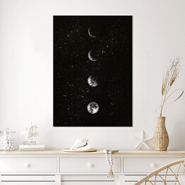 Plakat samoprzylepny Fazy księżyca na niebie nocą