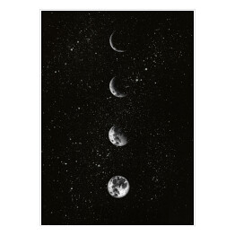 Plakat samoprzylepny Fazy księżyca na niebie nocą