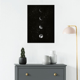 Plakat Fazy księżyca na niebie nocą