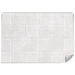 Fototapeta winylowa zmywalna Wzór geometryczny mozaika na białej imitacji betonu