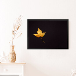 Obraz w ramie Delikatny zniszczony żółty liść
