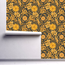 Tapeta samoprzylepna w rolce Złoty barok bogaty luksusowy wzór wektorowy