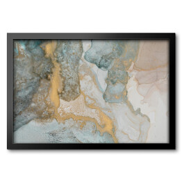 Obraz w ramie Krople w odcieniach szarości i beżu w płynie