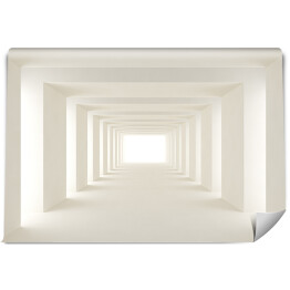 Fototapeta samoprzylepna Symetryczny tunel 3D - biel